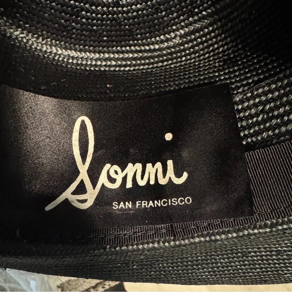 Vintage Sonnie San Francisco Black‎ and Gold Wide Brim Hat